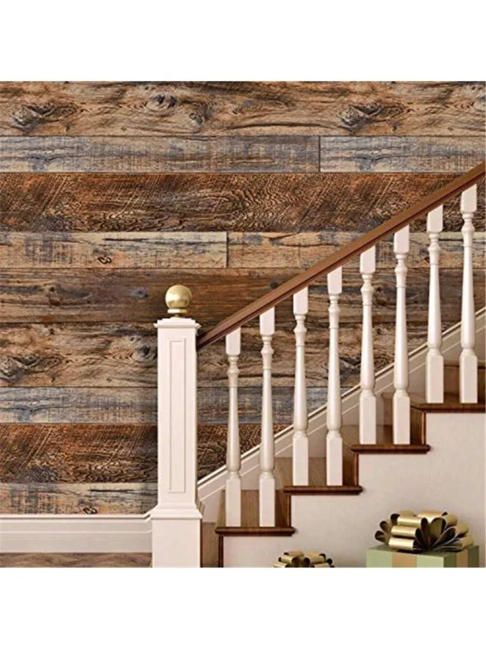 Peel Stick Wood Wallpaper Brown Shiplap Self Adhesive Contact Paper 17x118